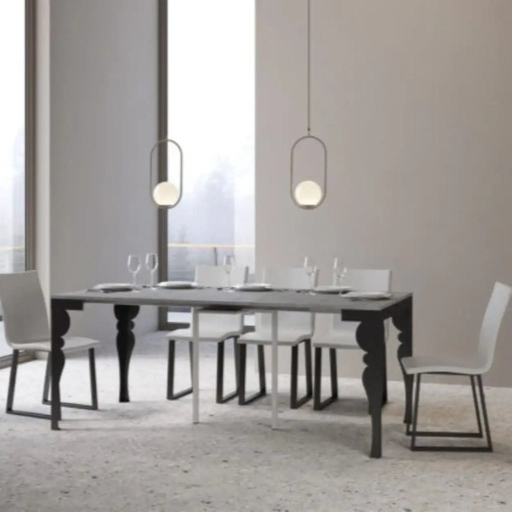Consolle allungabile 90x40/300 cm Paxon Evolution bianco frassino telaio e gambe antracite