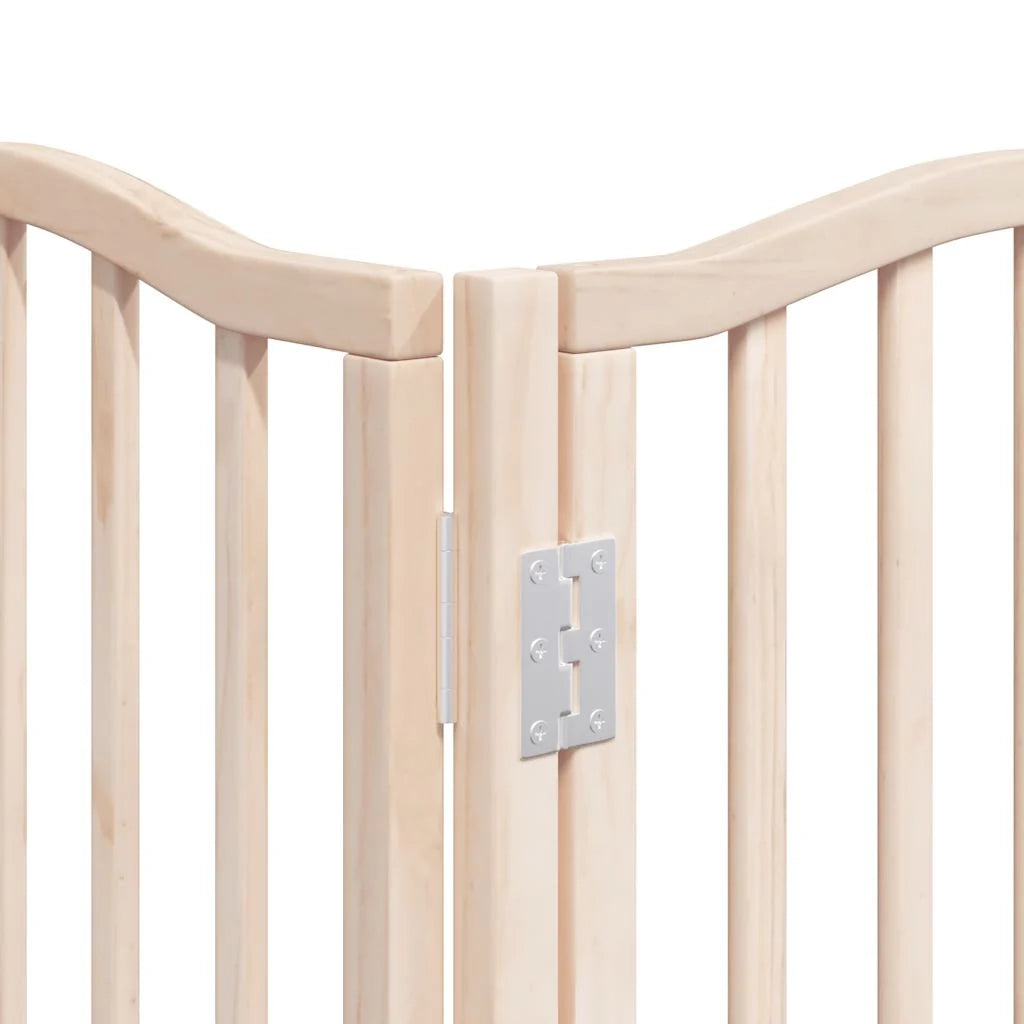Cancelletto di sicurezza per animali domestici porta pieghevole 12 pannelli legno di pioppo marrone 02_0023159