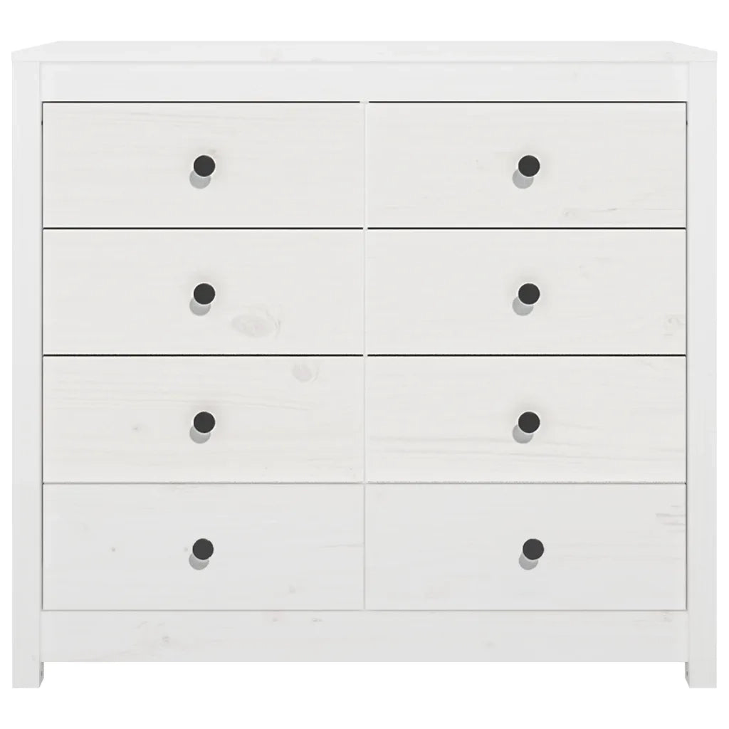Mobiletto laterale pratico bianco 100 x 40 x 90 cm ampio spazio contenitivo stile rustico legno massello di pino bianco 02_0048461