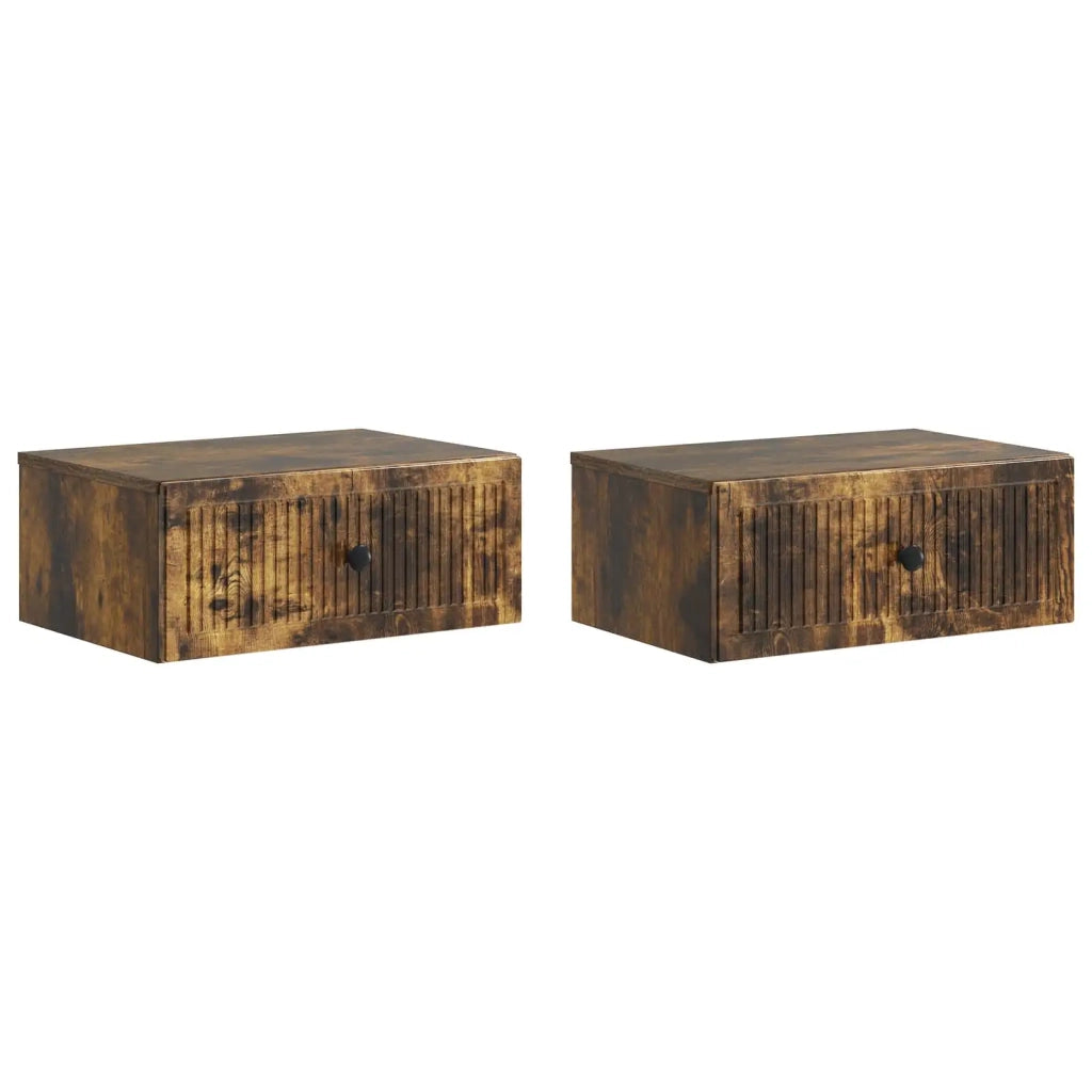Armadio da Notte 2 pcs Rovere Fumo 49 x 34,5 x 20 cm 897946