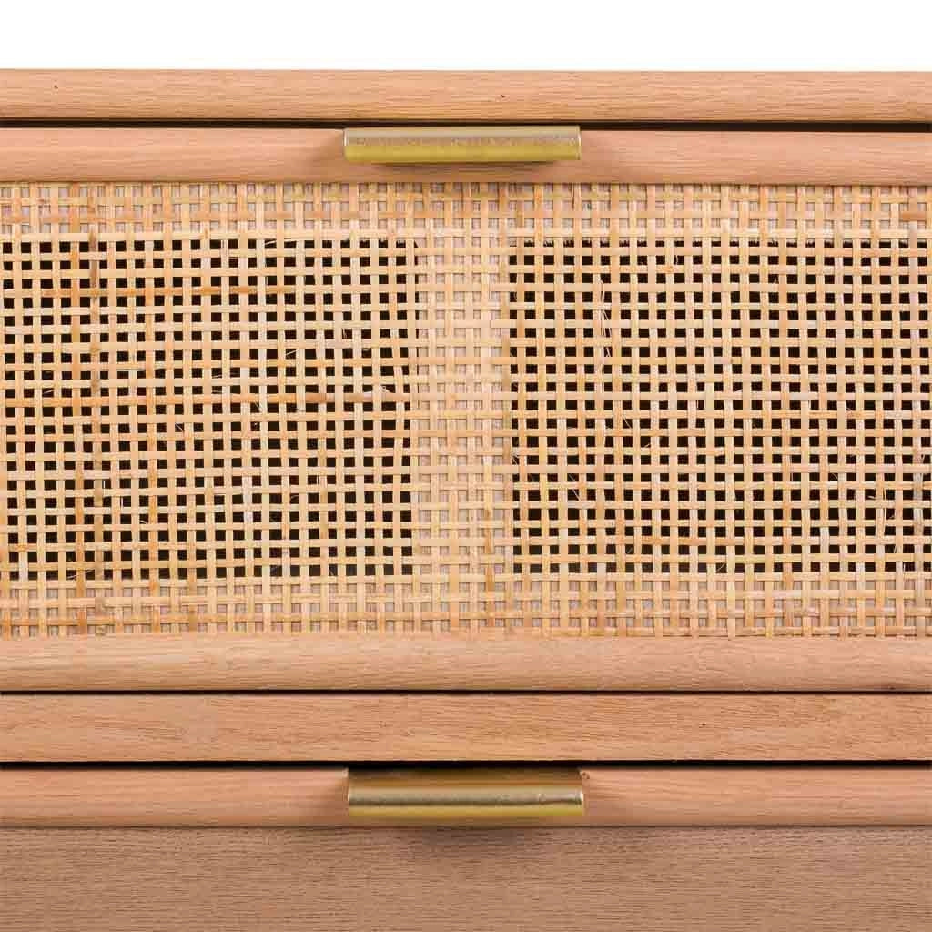 Credenza in MDF e griglia, marrone, 120x40,5x81 cm