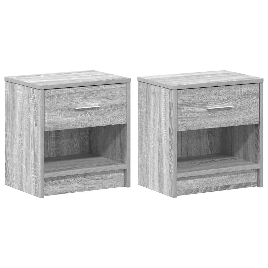 Comodini 2 pz con Cassetto Grigio Sonoma 39x28x41 cm 858760