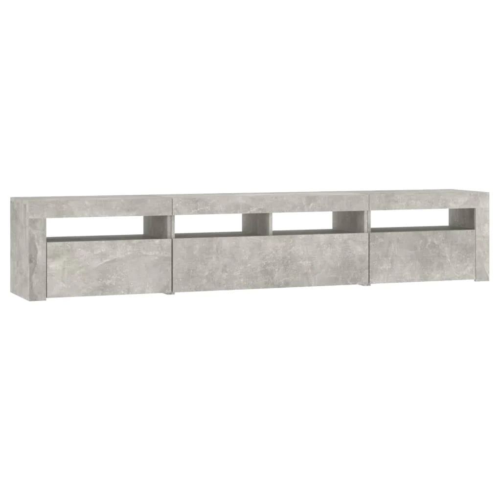 Mobile TV multimediale scaffale TV credenza mobile TV sala da pranzo soggiorno camera da letto con luci LED 210 x 35 x 40 cm grigio 02_0026555