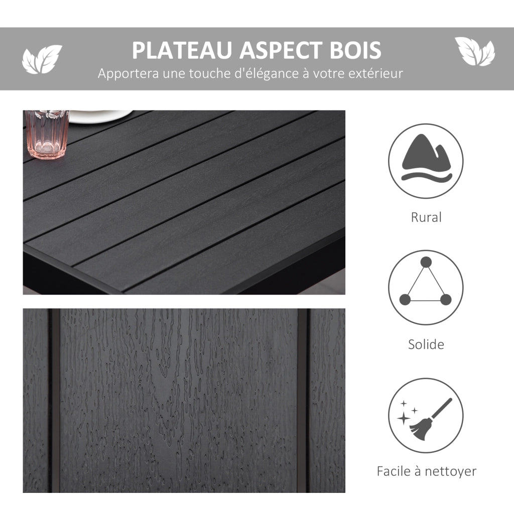 Tavolo da pranzo per giardino 8 persone ¨C zephmum ¨C alluminio nero 190x90x74 cm