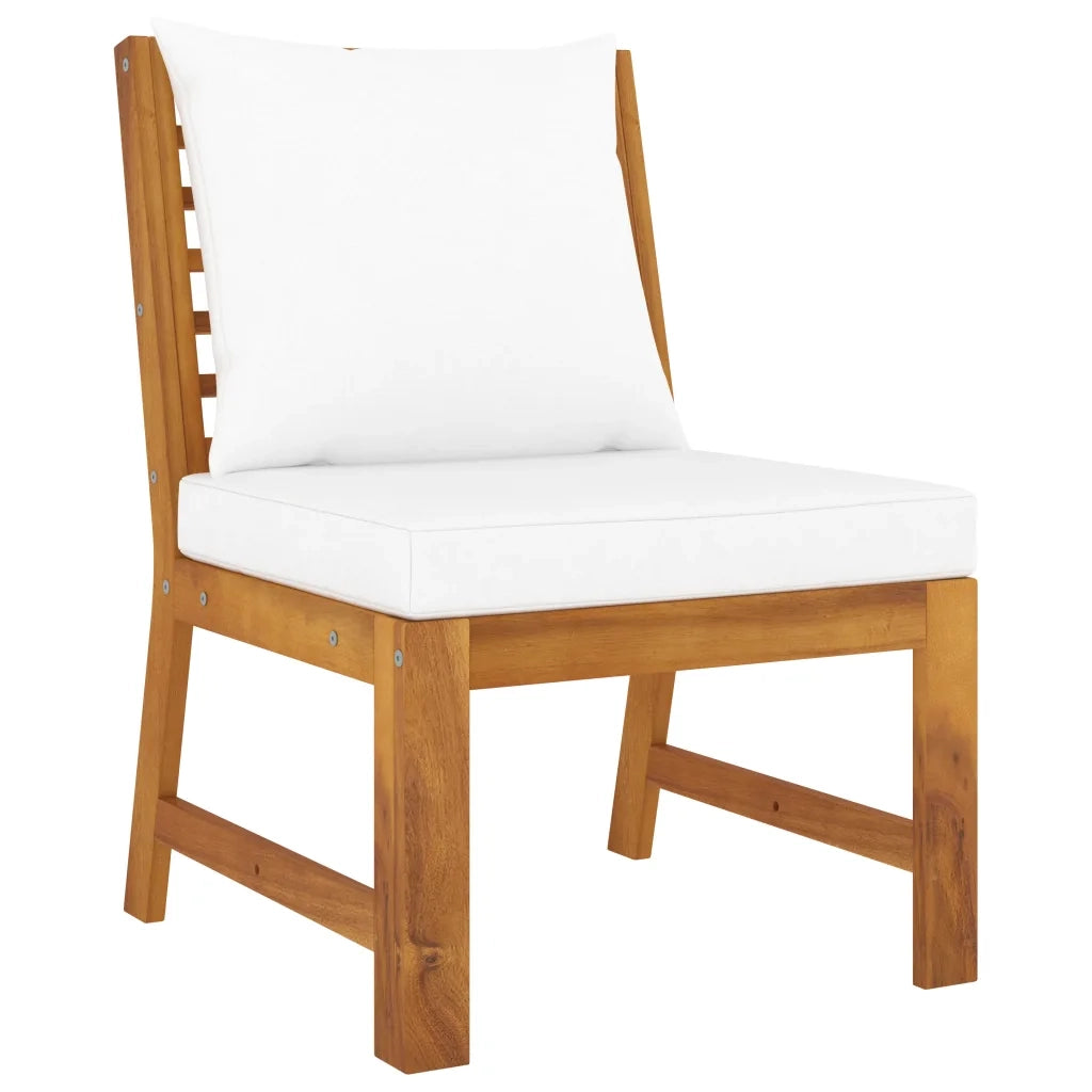 Set Divani da Giardino 4 pz con Cuscini Crema in Legno Acacia 3057771