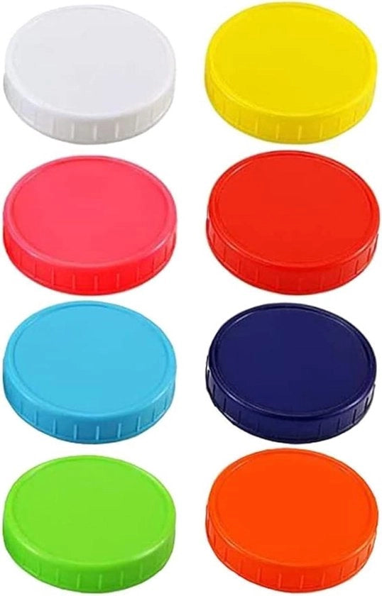 Mason Jar Coperture ad Ammortizzazione - Plastica di Qualità per Alimenti - 8 Pezzi - Resistenti ai Solventi e ai Segni