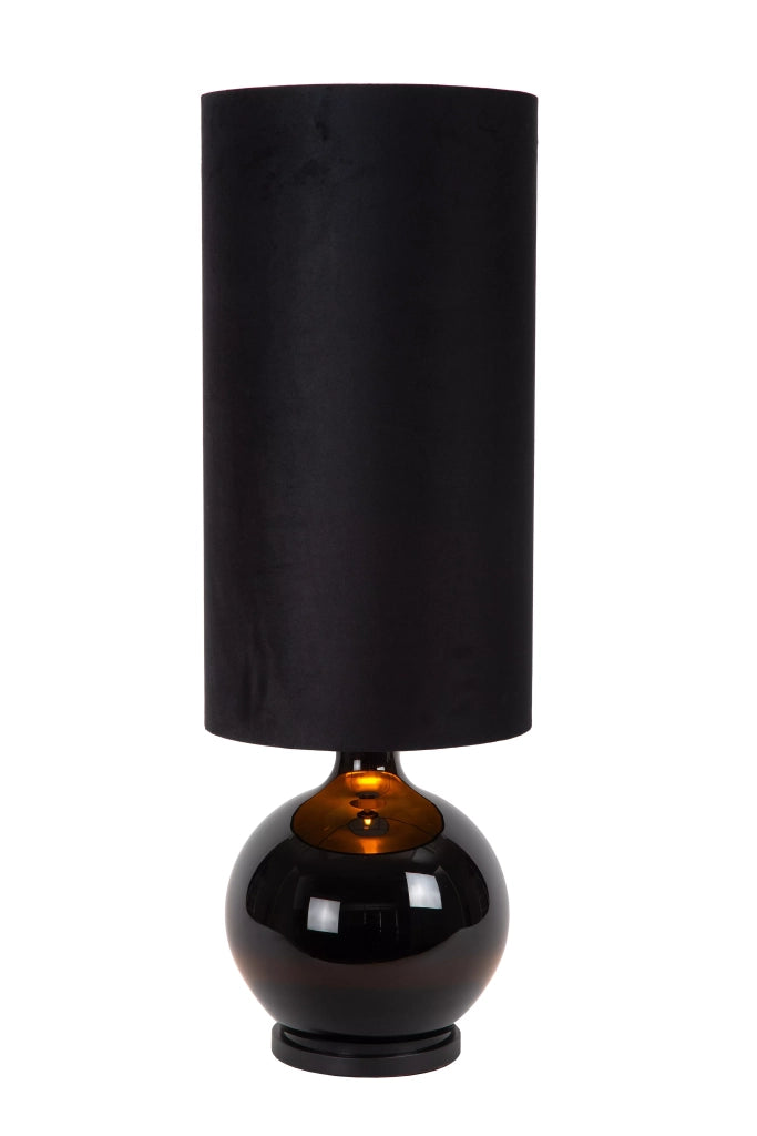Lampada tavolo vetro paralume nero 100cm E27 Esterad