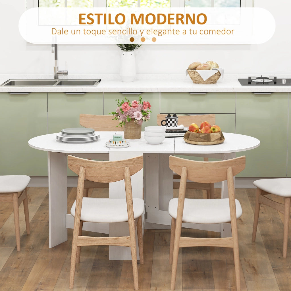 Tavolo da pranzo allungabile ovale ¨C zephmum ¨C 163x80x75 cm bianco