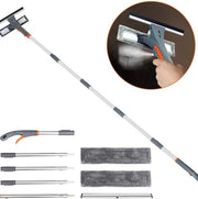 Kit di pulizia finestre completo con spray, spazzola a microfibra e prolunga di 193 cm, Ideale per finestre alte (Incluso 2 pad)
