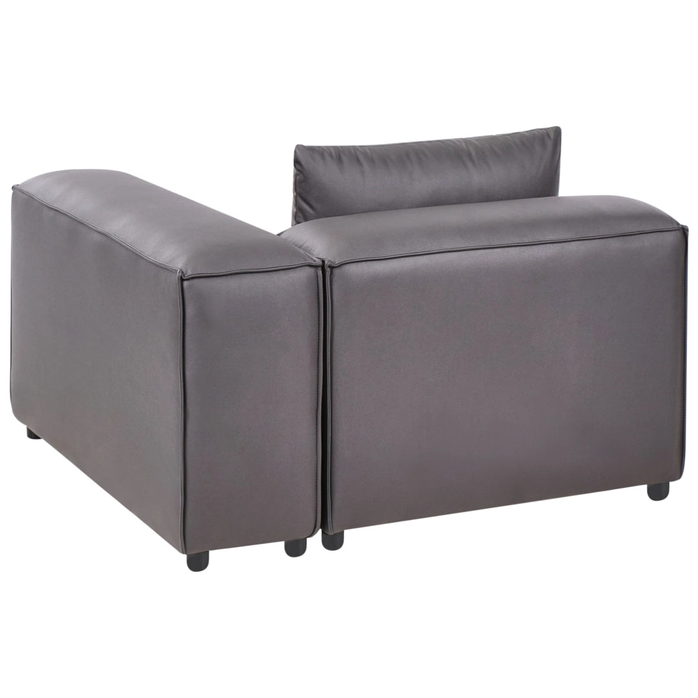 Divano angolare a 1 posto Modulo in ecopelle Nero Brande stile moderno