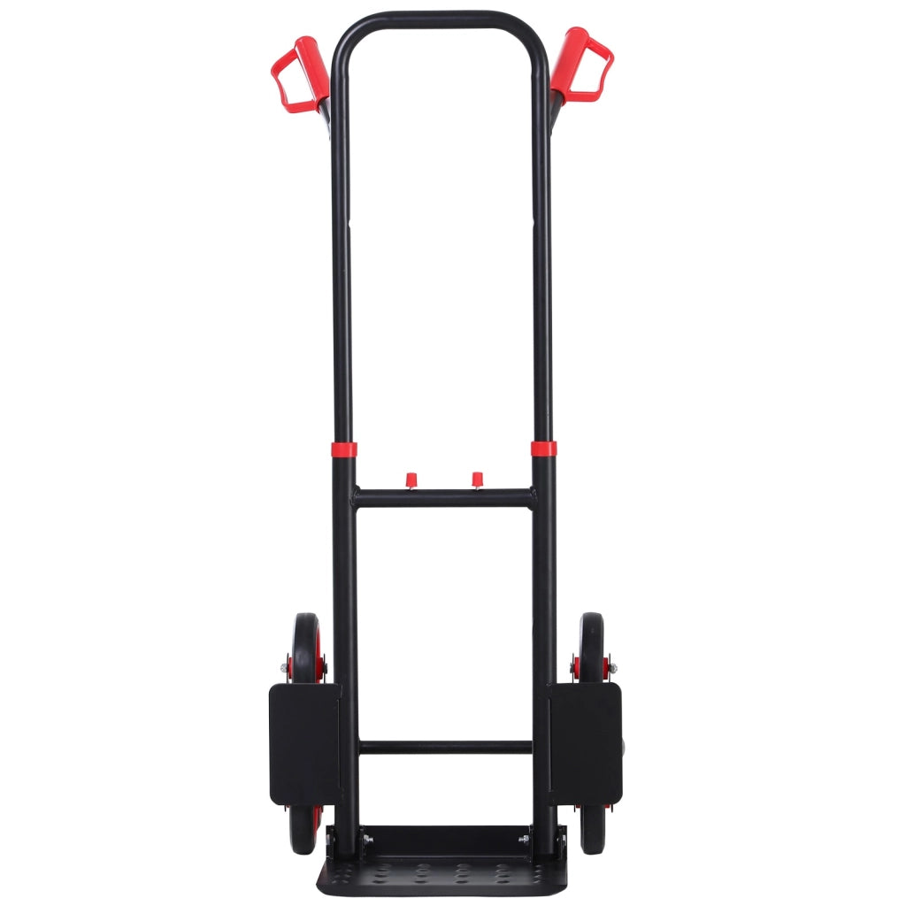 EasyComfort Carrello Portapacchi Pieghevole 120 kg max con Maniglia Estraibile, 60x45x109 cm, Rosso e Nero