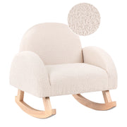 Sedia a dondolo per bambini in legno beige chiaro cameretta