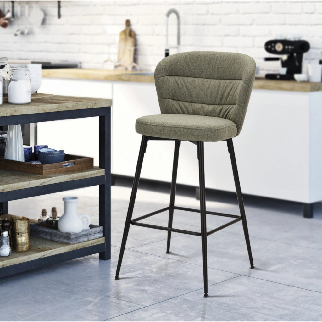 Set di 2 Sgabelli Alti VKH433, Verde, Metallo, 52x59x108 cm