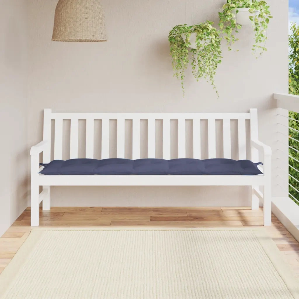 Cuscino Panca Giardino-Cuscini per panchina da esterno Blu Marino 180x50x7 cm in Tessuto Oxford