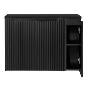 Mobile Sottolavabo NEWPORT da Parete con 3 Ante e Ripiano 100x60x40 cm - Nero [en.casa]