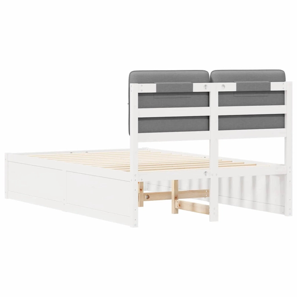 Letto con Testiera Rivestita Grigio chiaro 120 x 200 cm 3405541
