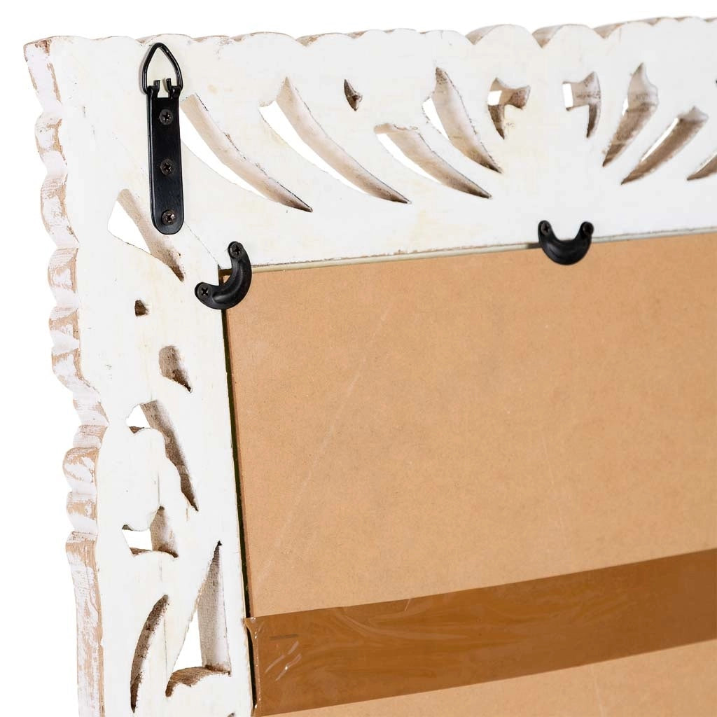 Specchio da parete in legno bianco 60x120x2,5h cm