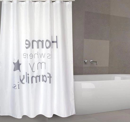 Tessuto per doccia impermeabile all'acqua - antibatterico e lavabile - 100% impermeabile all'acqua - 180 x 200 cm - bianco nero - Prodotto in Spagna