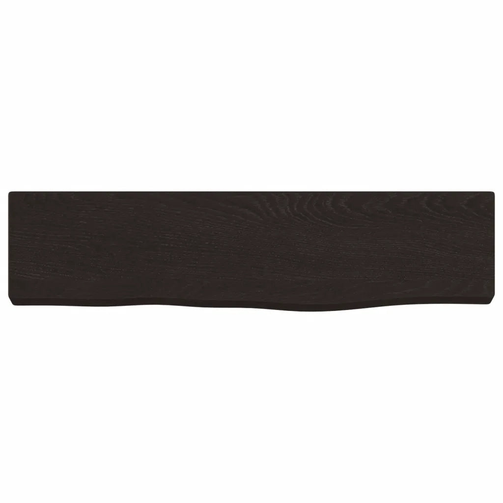 Ripiano Muro Marrone Scuro 40x10x2 cm Massello Rovere Trattato 363740