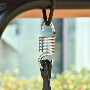 EasyComfort Dondolo da Giardino Terrazza 3 Posti con Tettuccio Regolabile in Metallo e Texteline 172x110x155cm Marrone