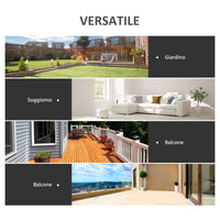 Easycomfort Tavolino Moderno Piano in Vetro Temperato, Tavolo da Giardino Esterno Metallo 68.5x68.5x84cm Grigio