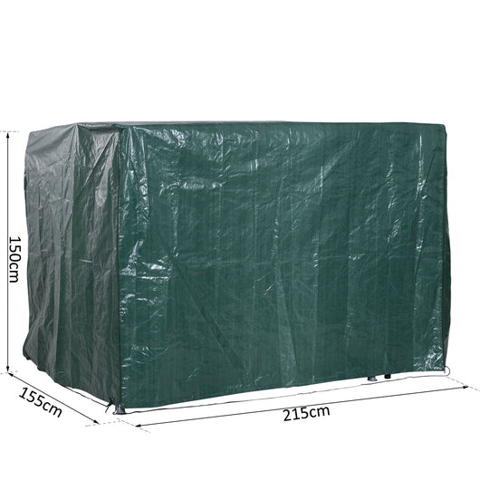 Easycomfort Copertura per Dondolo da Giardino Impermeabile Anti UV Anti Muffa con Fissaggio PE 215x155x150cm Verde