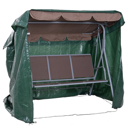 Easycomfort Copertura per Dondolo da Giardino Impermeabile Anti UV Anti Muffa con Fissaggio PE 215x155x150cm Verde