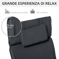 Easycomfort Cuscino per Sdraio Lettino Prendisole da Giardino 198x53x5cm Grigio