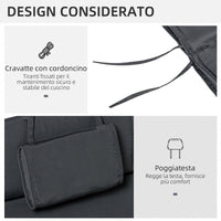 Easycomfort Cuscino per Sdraio Lettino Prendisole da Giardino 198x53x5cm Grigio