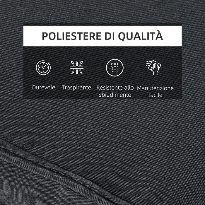 Easycomfort Cuscino per Sdraio Lettino Prendisole da Giardino 198x53x5cm Grigio