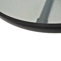 Easycomfort Tavolino da Giardino con Piano in Vetro Temperato e Foro per Ombrellone Acciaio Ф80 x 72 cm Nero