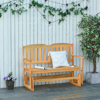 EasyComfort Panchina da Giardino a Dondolo 2 Posti con Braccioli in Legno di Abete