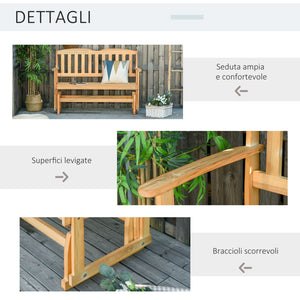 EasyComfort Panchina da Giardino a Dondolo 2 Posti con Braccioli in Legno di Abete