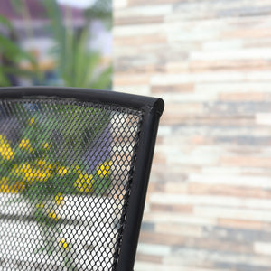 EasyComfort Set 2 Sedie da Giardino in Metallo, per Cortile, Patio e Terrazza, Nero