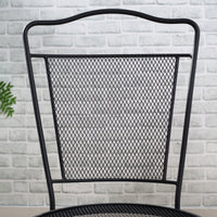 EasyComfort Set da Giardino da 3 Pezzi, Tavolino Rotondo con 2 Sedie da Esterno in Metallo, Nero