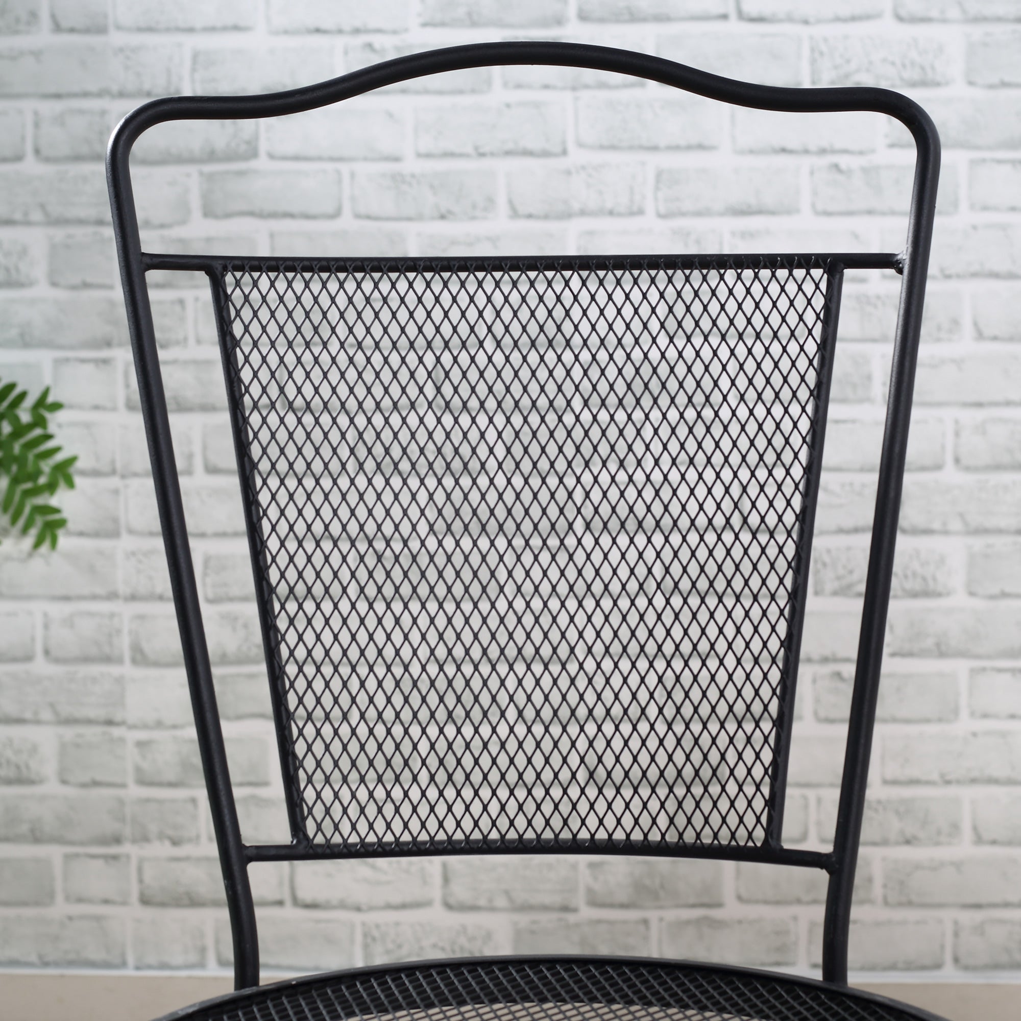 EasyComfort Set da Giardino da 3 Pezzi, Tavolino Rotondo con 2 Sedie da Esterno in Metallo, Nero