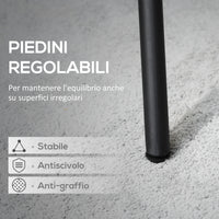 EASYCOMFORT  Tavolo da Giardino Rotondo in Metallo con Piano d'Appoggio a Rete, ?91x71.5cm, Nero