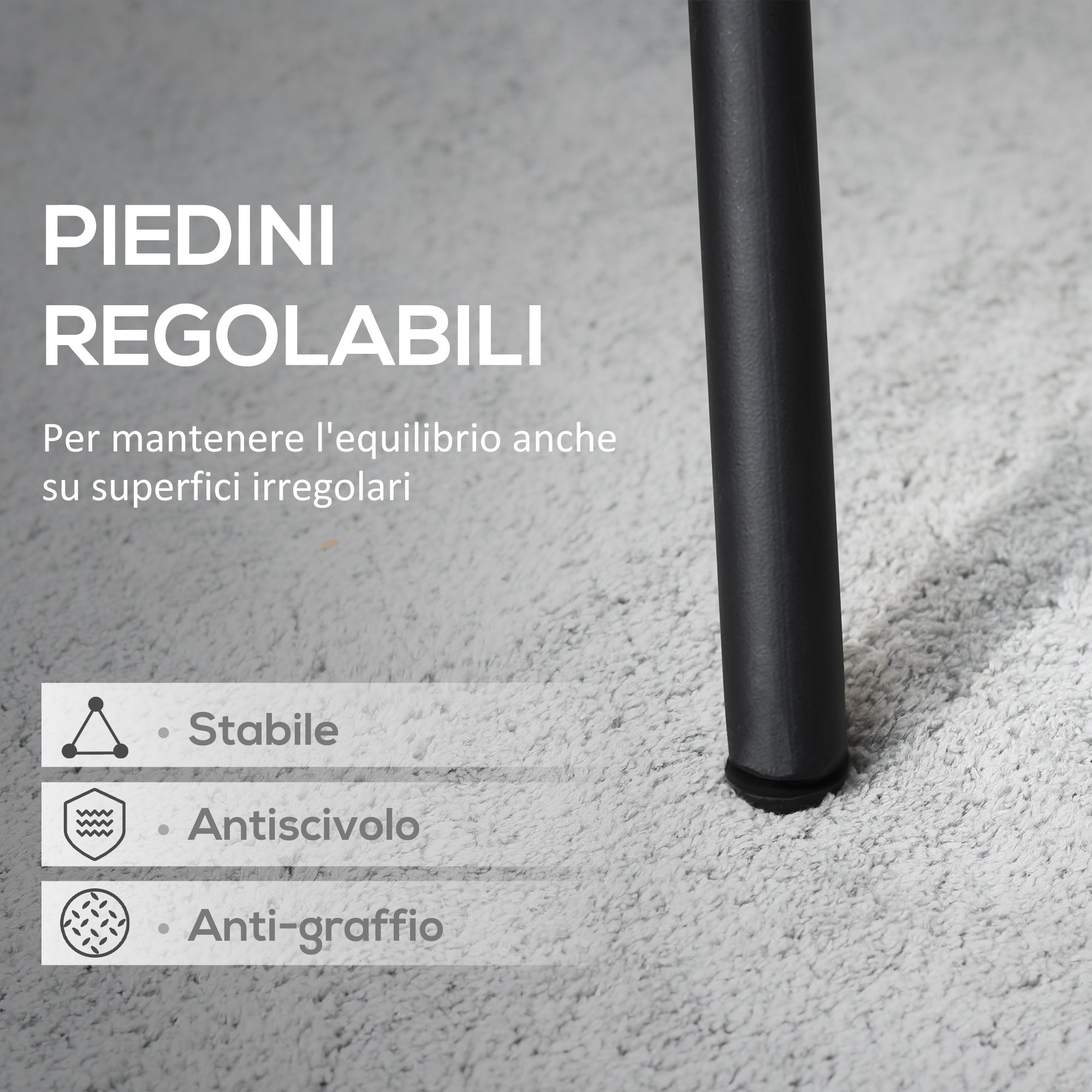 EASYCOMFORT  Tavolo da Giardino Rotondo in Metallo con Piano d'Appoggio a Rete, ?91x71.5cm, Nero