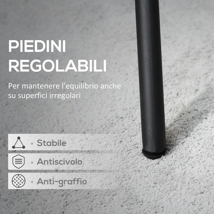 EASYCOMFORT  Tavolo da Giardino Rotondo in Metallo con Piano d'Appoggio a Rete, ?91x71.5cm, Nero