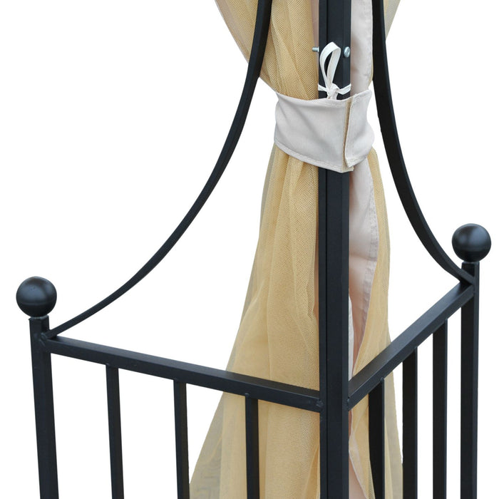 Easycomfort Gazebo da Giardino 3x3m in Metallo con Zanzariere e Tettuccio in Poliestere, Beige