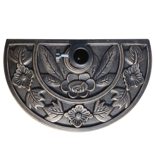 Easycomfort Base per Ombrellone con Manovella da Giardino Resina, Bronzo 50x31x32cm