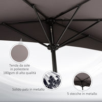 EASYCOMFORT  Ombrellone da Parete per Esterni in Poliestere Impermeabile Anti UV 269x138x236cm Grigio