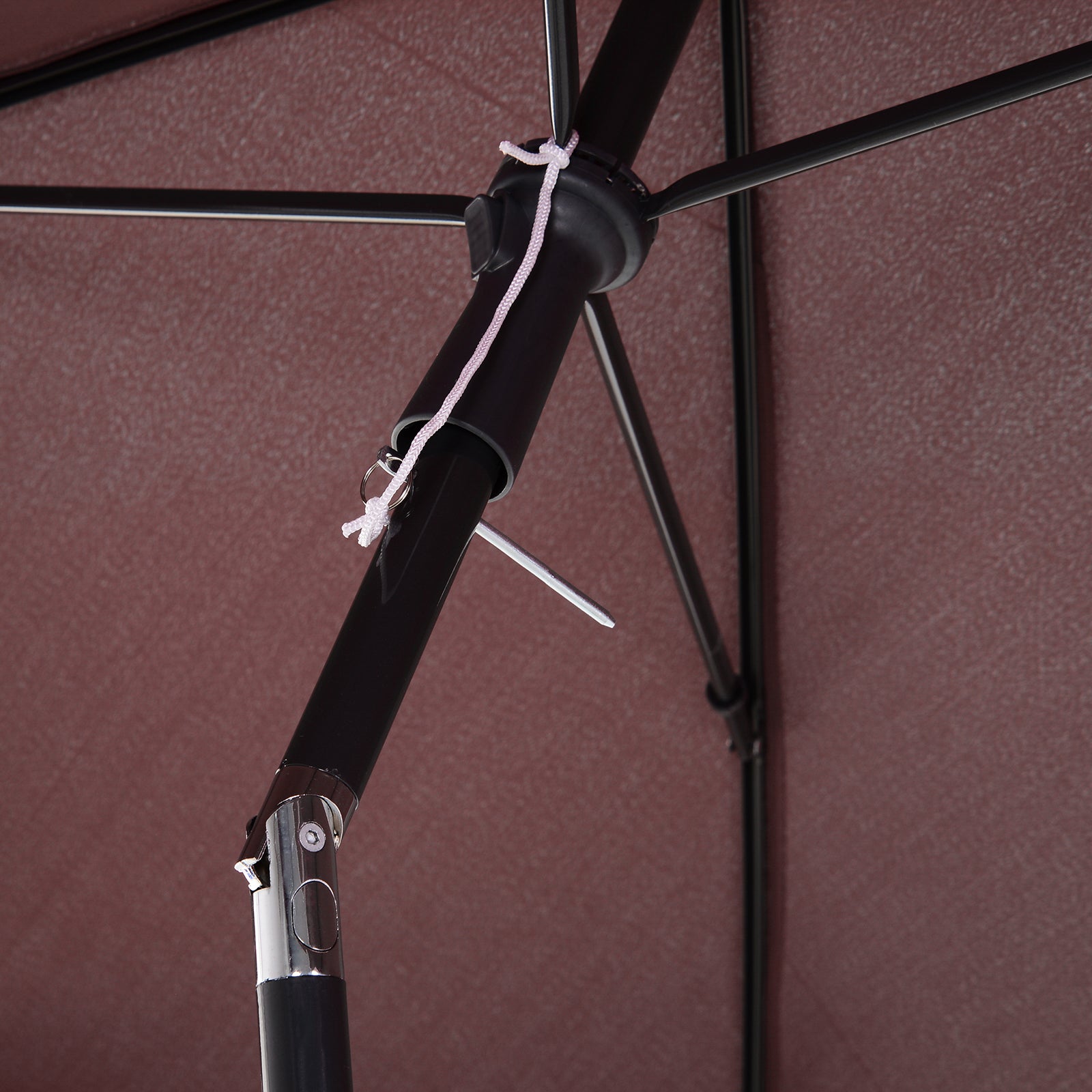 Easycomfort Ombrellone da Giardino Rettangolare e Regolabile con Palo in Alluminio, 2x1.3x2.5 m, Marrone e Nero