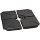 Easycomfort Base per Ombrellone in HDPE da 4 Pezzi, Riempibili con Acqua e Sabbia max 18kg, 103x103x8.3 cm, Nero