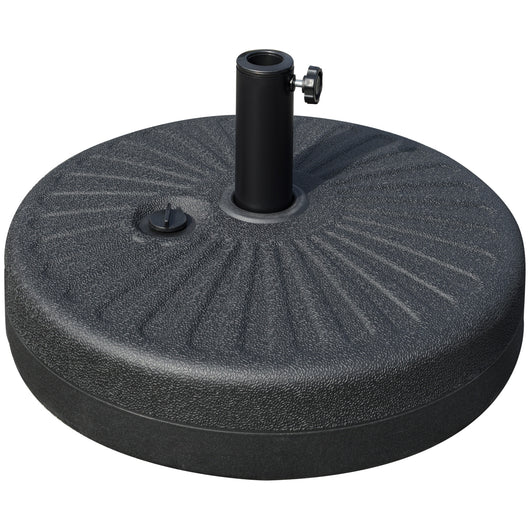 Easycomfort Base per Ombrellone da Giardino con Palo Centrale Φ3.8cm e 4.8cm, HDPE Nero