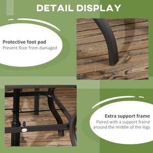 EasyComfort Tavolo da Giardino Marrone per 4 Persone con Foro Centrale per Ombrellone, 94L x 94P x 71A cm