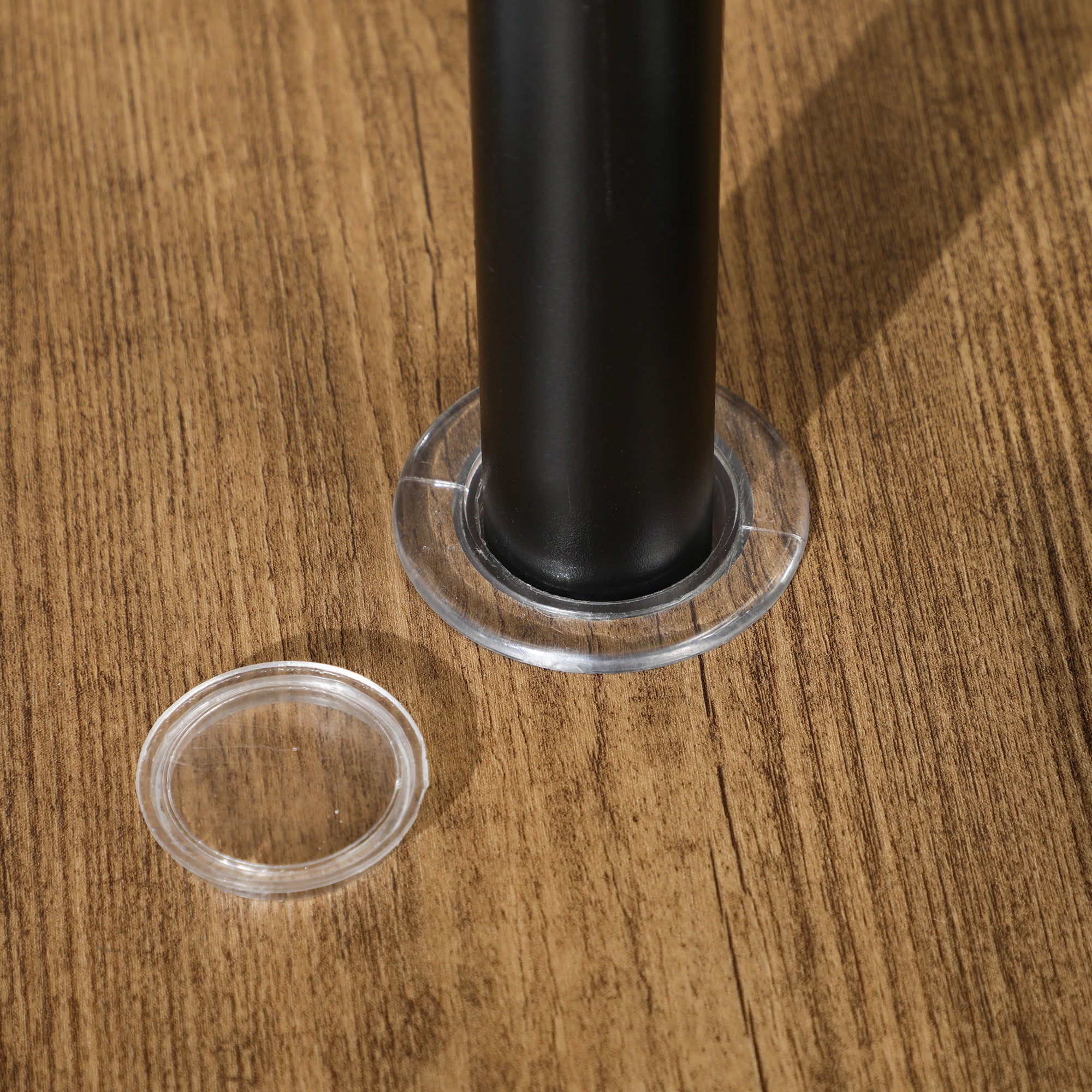 EasyComfort Tavolo da Giardino Marrone per 4 Persone con Foro Centrale per Ombrellone, 94L x 94P x 71A cm