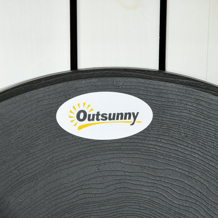 EasyComfort Set da Giardino 3 Pezzi con 2 Sedie e Tavolo Pieghevoli in Acciaio e HDPE, Grigio Scuro