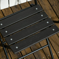 EasyComfort Set da Giardino 3 Pezzi con 2 Sedie e Tavolo Pieghevoli in Acciaio e HDPE, Grigio Scuro