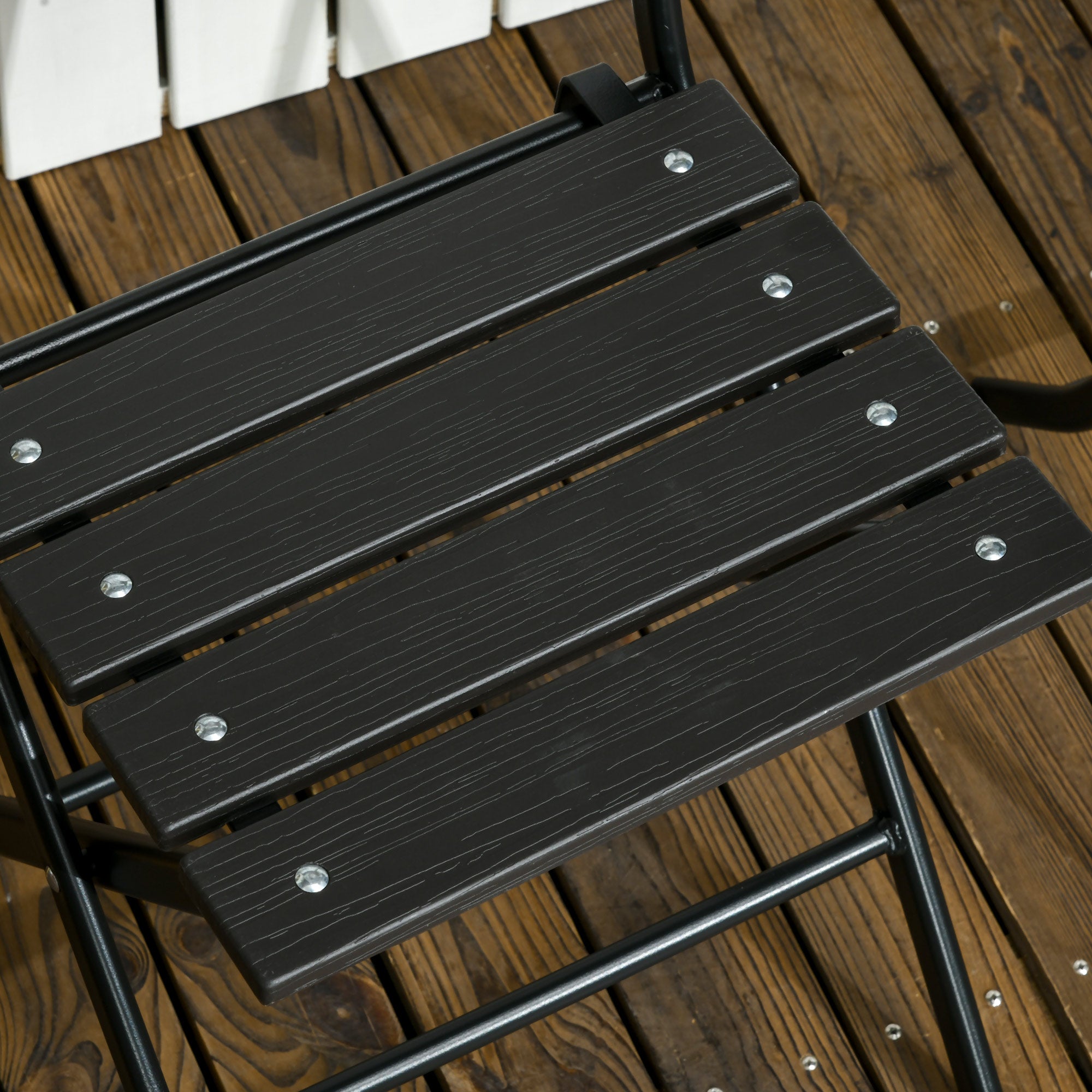 EasyComfort Set da Giardino 3 Pezzi con 2 Sedie e Tavolo Pieghevoli in Acciaio e HDPE, Grigio Scuro